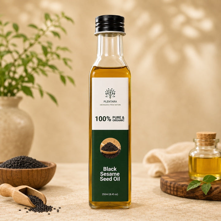 Sesame Black Oil - Organic Cold Pressed Glass Bottle