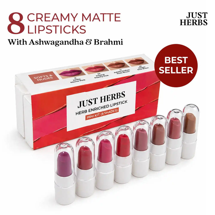 Just Herb Ayurvedic Lipstick Micro Mini Kit – 8 Matte Shades