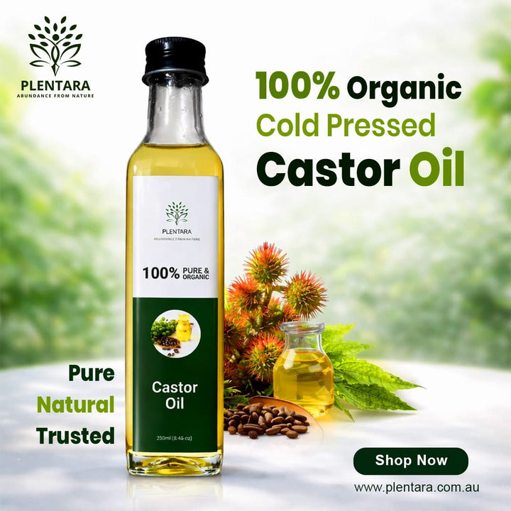 Castor Oil - Organic Cold Pressed Glass Bottle